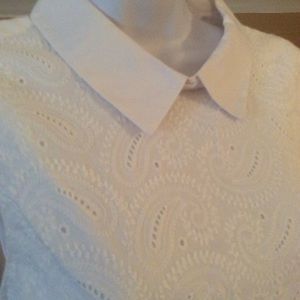 J Crew sleeveless eyelet blouse